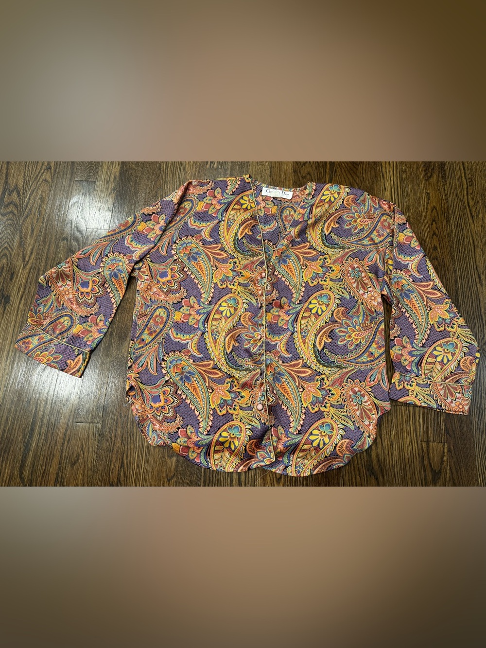 Vintage Christian Dior Monsieur Long Sleeve Floral Paisley Shirt No Size